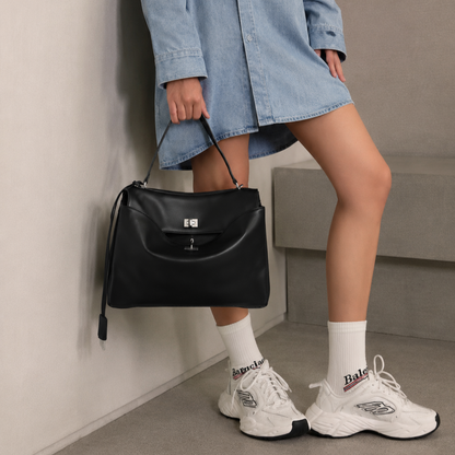 AVEN Drape Lock Leather Handbag