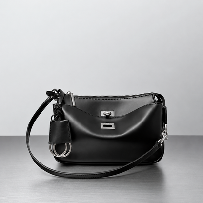 RIVA Slim Bag – Cowhide Leather Turn-Lock Shoulder Bag