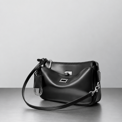 RIVA Slim Bag – Cowhide Leather Turn-Lock Shoulder Bag
