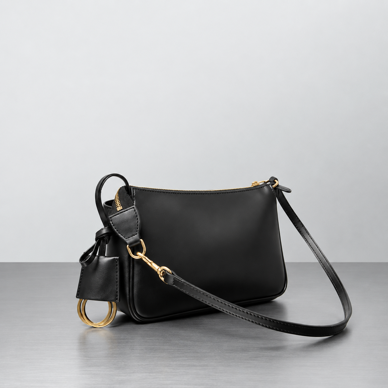 RIVA Slim Bag – Cowhide Leather Turn-Lock Shoulder Bag