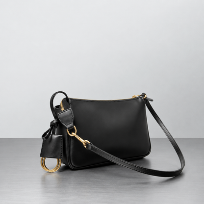 RIVA Slim Bag – Cowhide Leather Turn-Lock Shoulder Bag