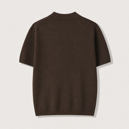 Double Flap Pocket Knit Polo - Men One Size