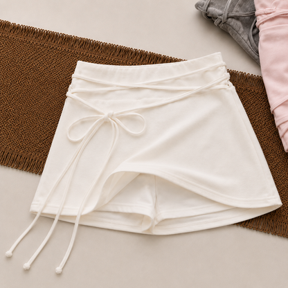Long Wrap Tie Mini Skort – Women One Size