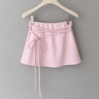 Long Wrap Tie Mini Skort – Women One Size