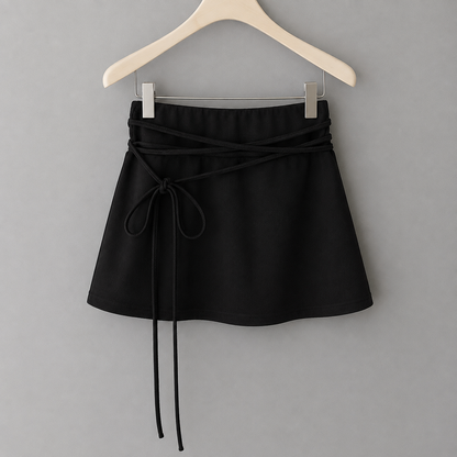 Long Wrap Tie Mini Skort – Women One Size