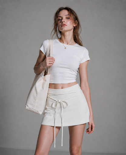 Long Wrap Tie Mini Skort – Women One Size