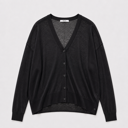 Relaxed Sheer V-Neck Cardigan – Women One Size