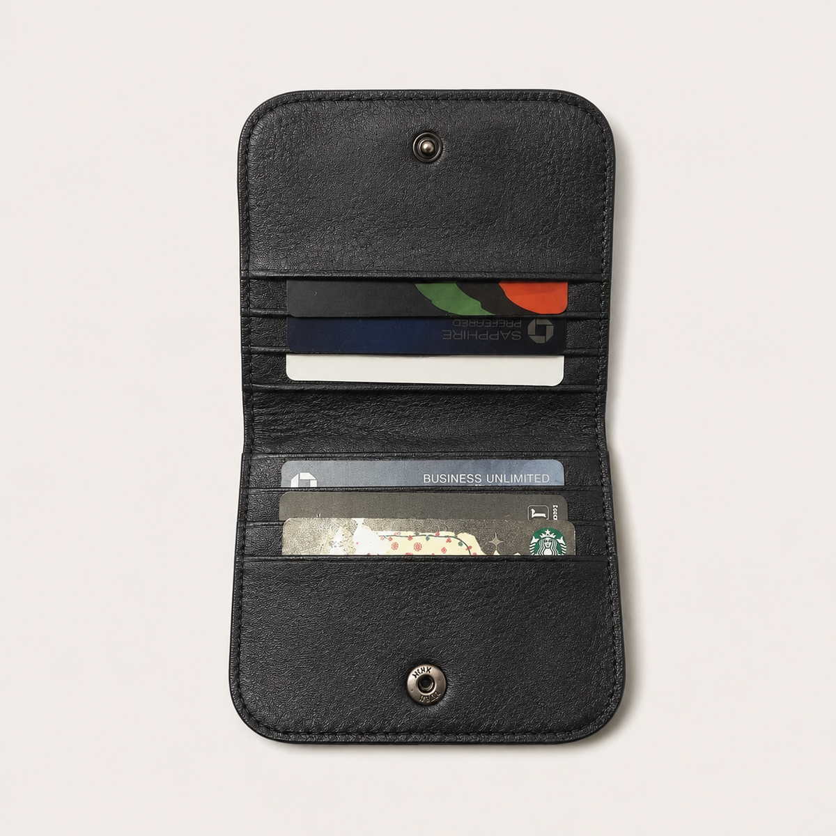 HANDMADE Cowhide Leather Flap Bifold Wallet