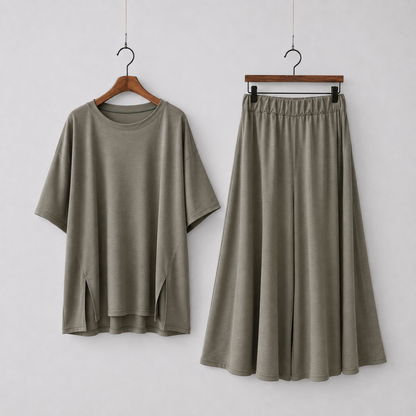 Relaxed Draped Wide-Leg Setwear – Women One Size