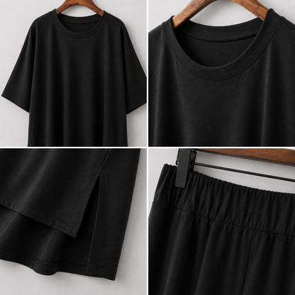 Relaxed Draped Wide-Leg Setwear – Women One Size