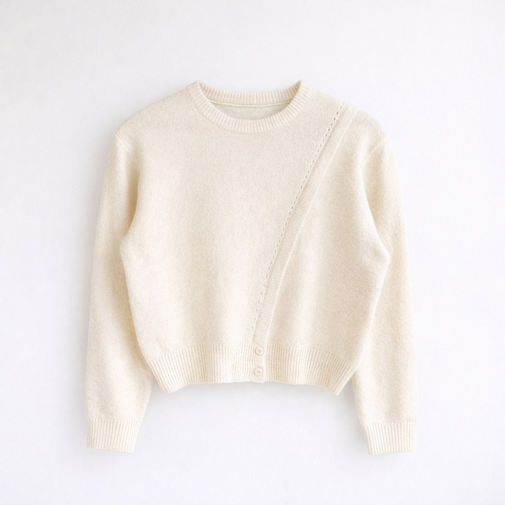 Asymmetrical Stitch Knit Sweater - Women One Size