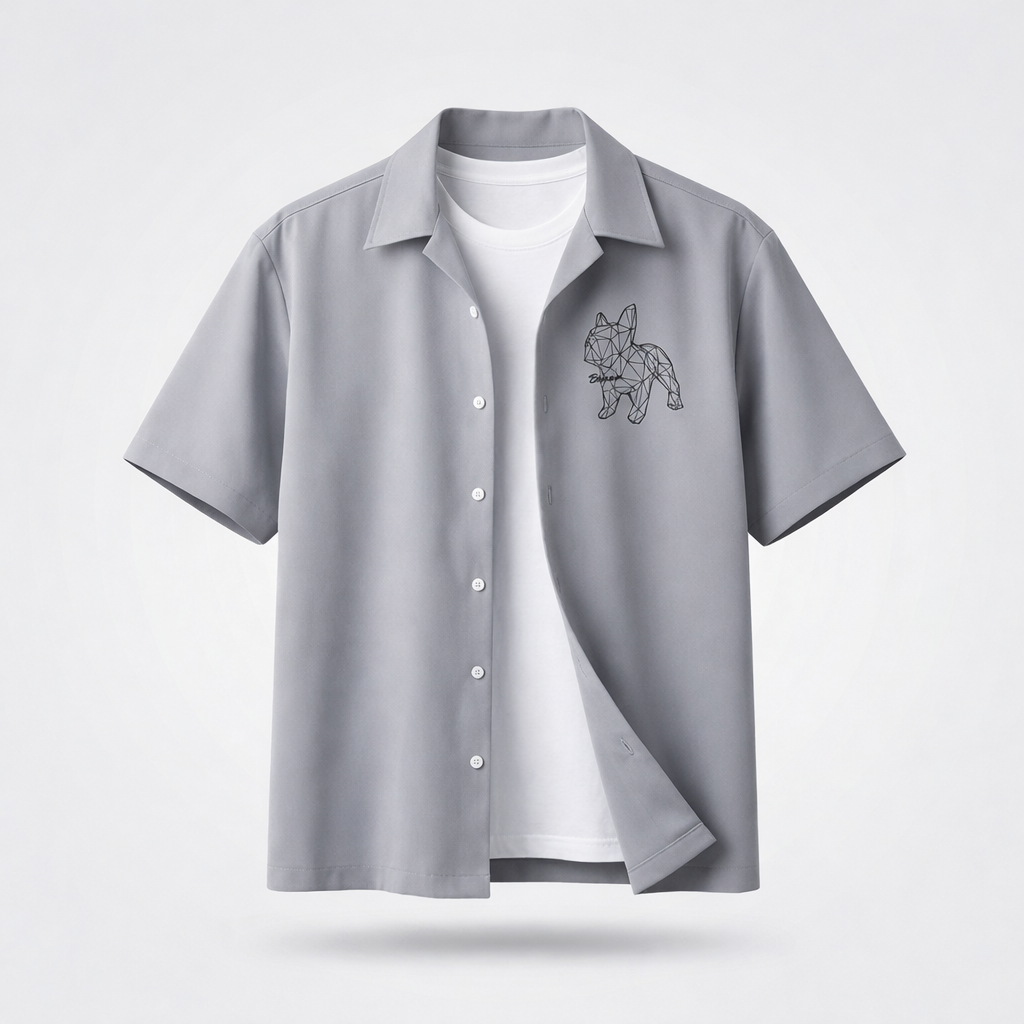 Geometric Bulldog  Shirt (UNISEX / WOMEN – OVERFIT)