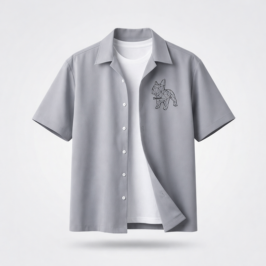 Geometric Bulldog  Shirt (UNISEX / WOMEN – OVERFIT)