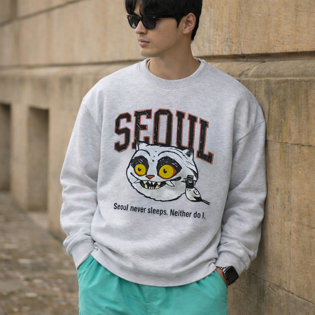 Seoul HAECHI Graphic Unisex Sweatshirt   (UNISEX / WOMEN – OVERFIT)