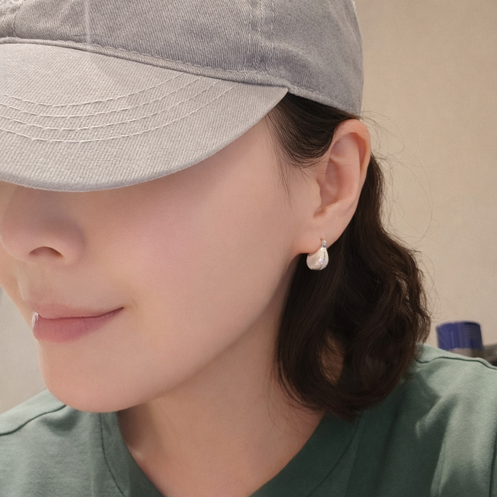 Luna Texture Silver Earrings