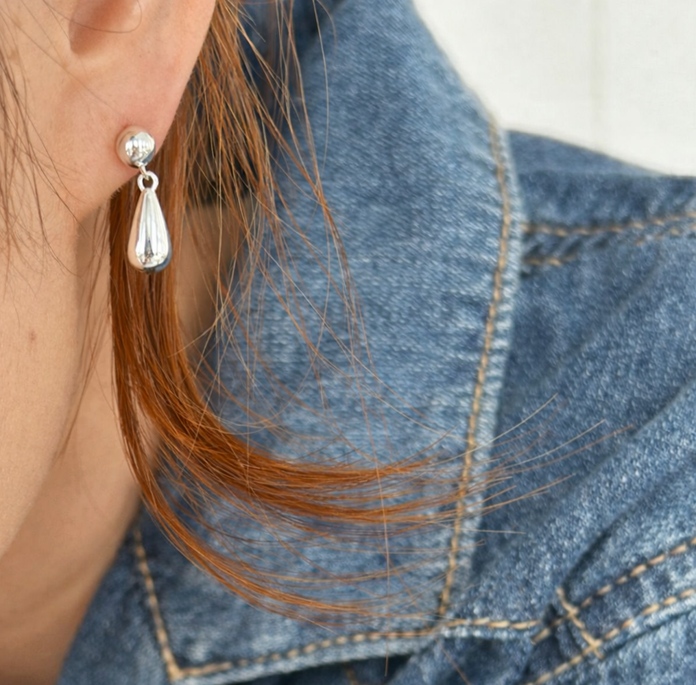 Pure Drop Silver Earrings