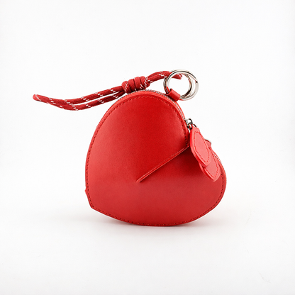 Cowhide Leather Heart Mini Pouch