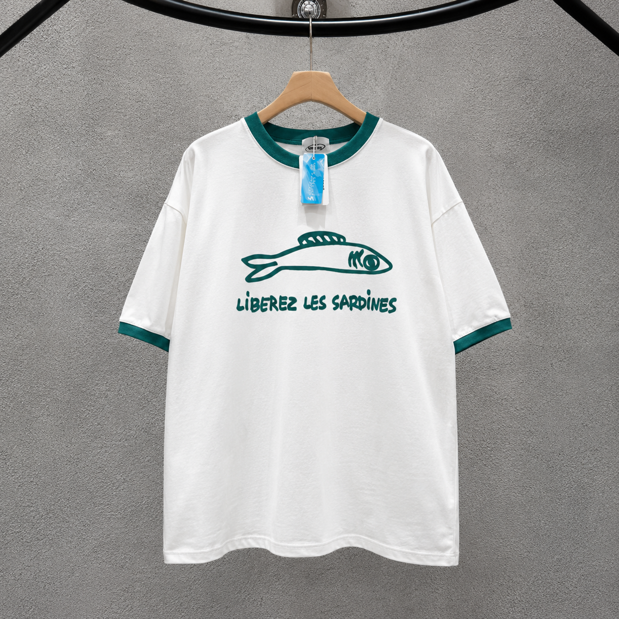 Vintage Fish Ringer Tee - Men One Size ( Unisex )