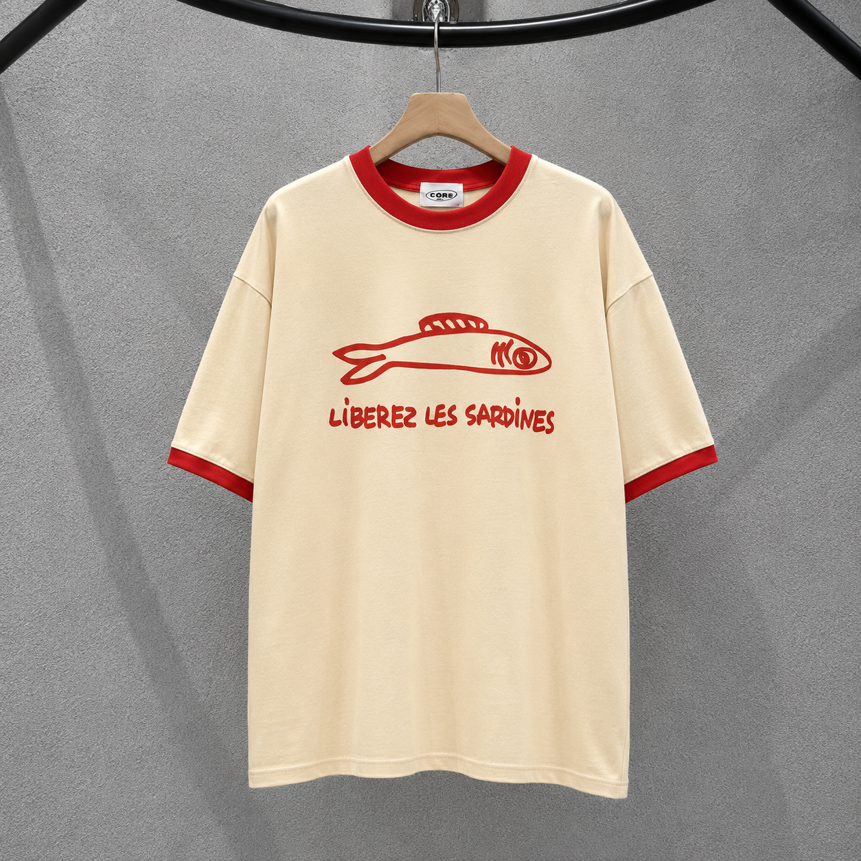 Vintage Fish Ringer Tee - Men One Size ( Unisex )