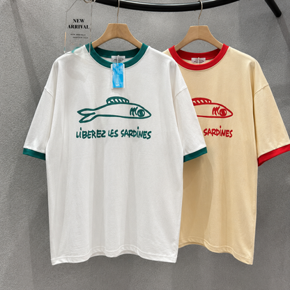 Vintage Fish Ringer Tee - Men One Size ( Unisex )