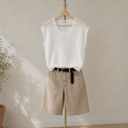 Relaxed Textured Knit Top - Women One Size