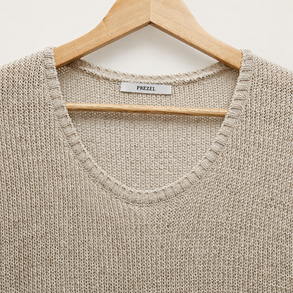 Relaxed Textured Knit Top - Women One Size