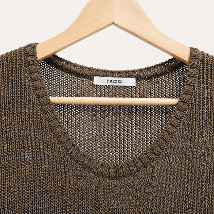 Relaxed Textured Knit Top - Women One Size