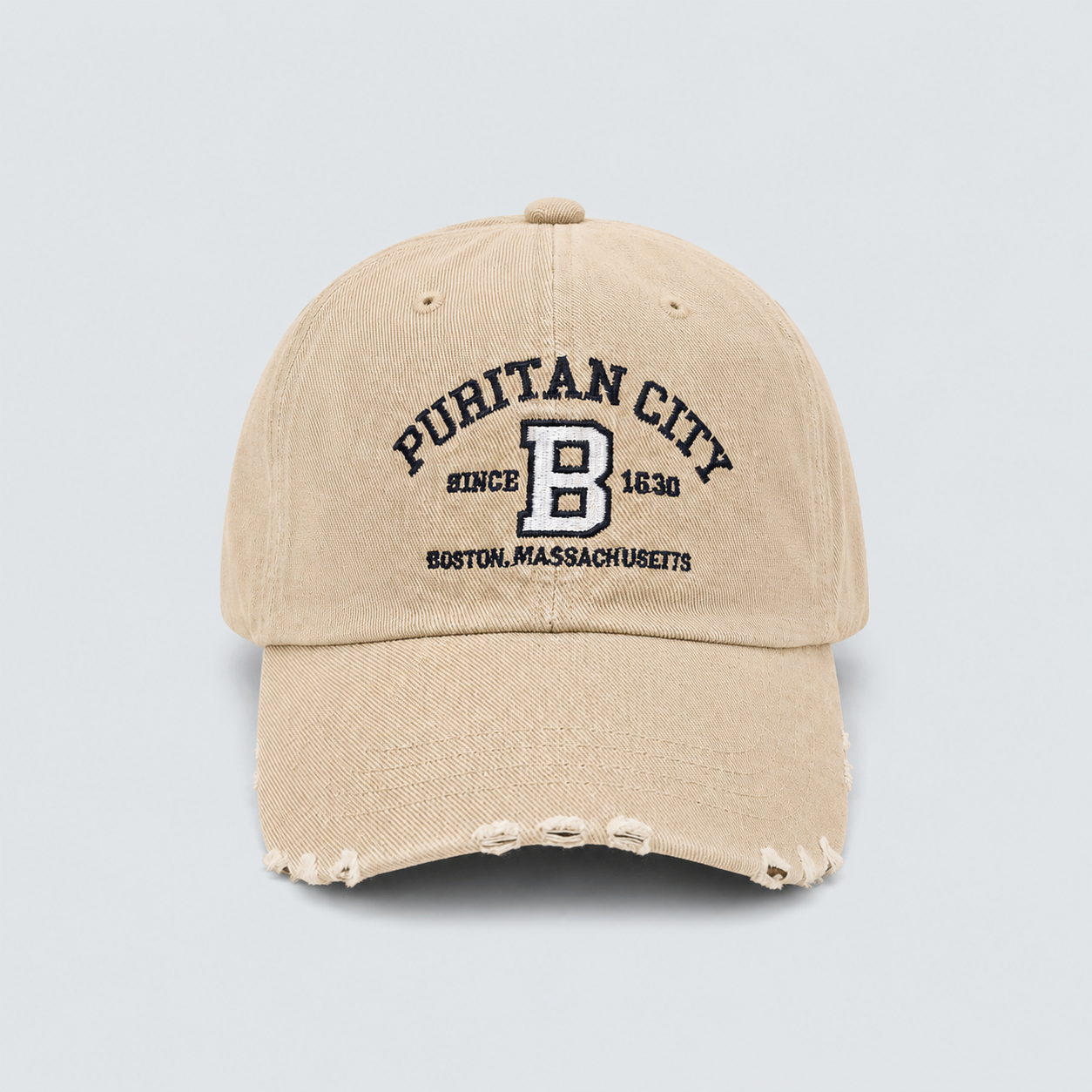 PURITAN CITY BOSTON Embroidered Distressed Cap – Mid Depth