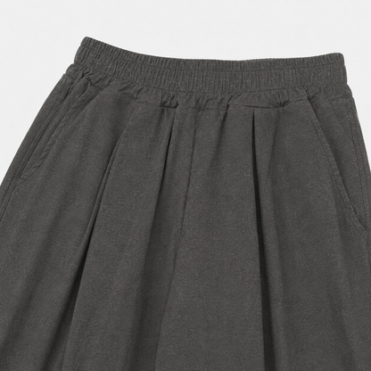 Relaxed Washed Cotton Volume Pants – Men One Size