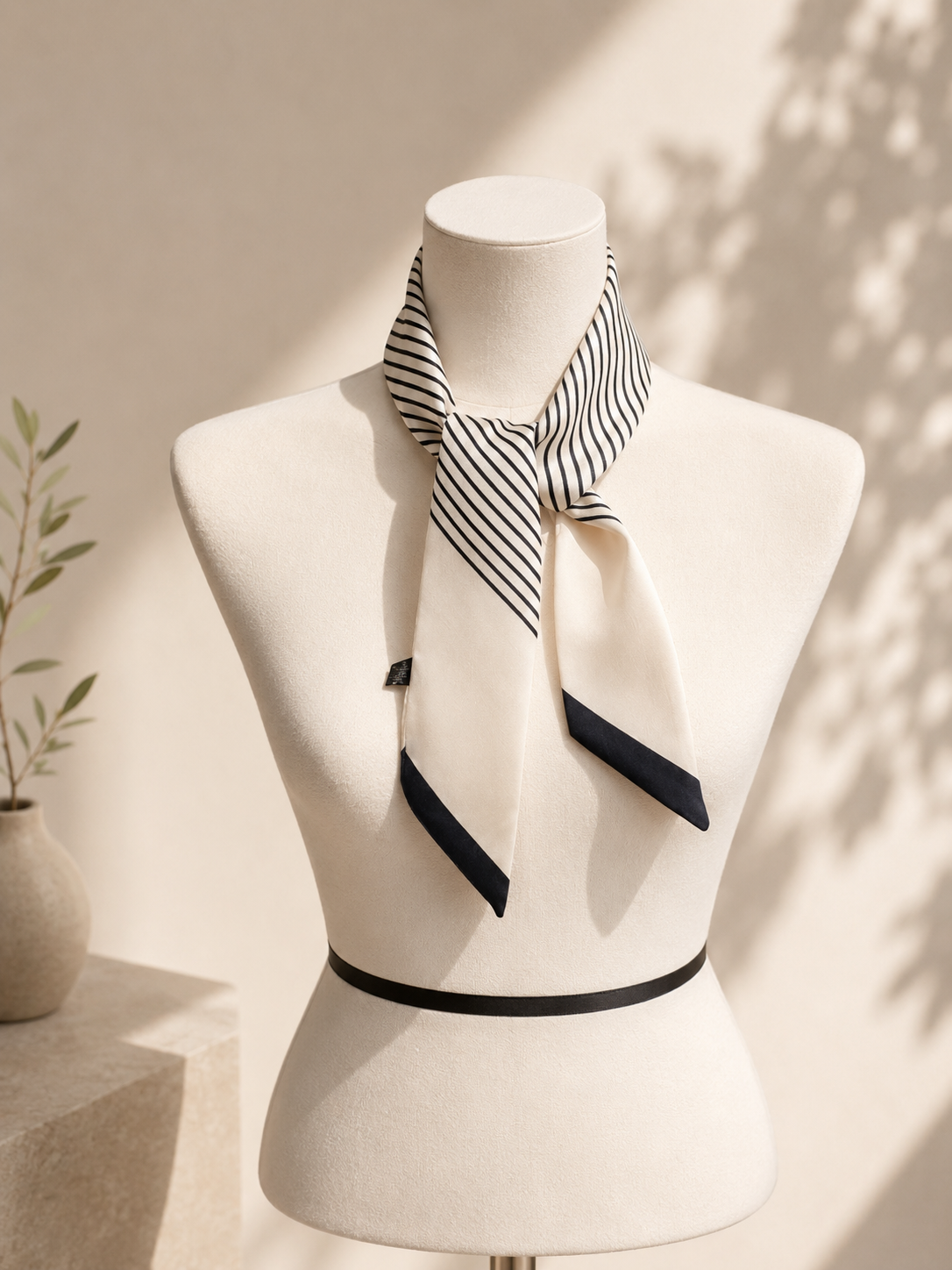 Classic Stripe Twilly Scarf – Slim Ribbon Hair & Bag Scarf