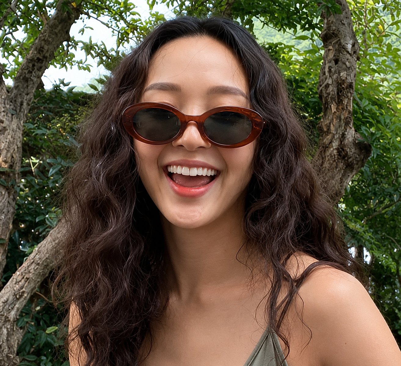 Retro Slim Oval Sunglasses