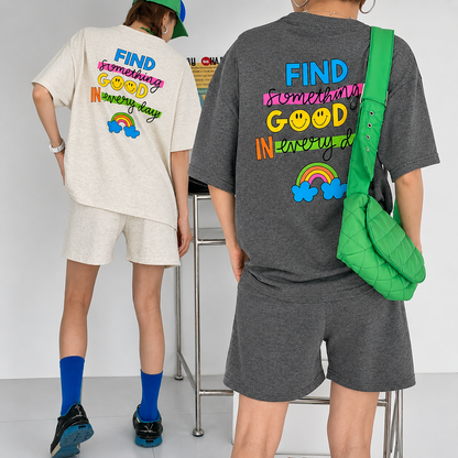 Find Something Good Graphic Cotton Matching Setwear - Women One Size