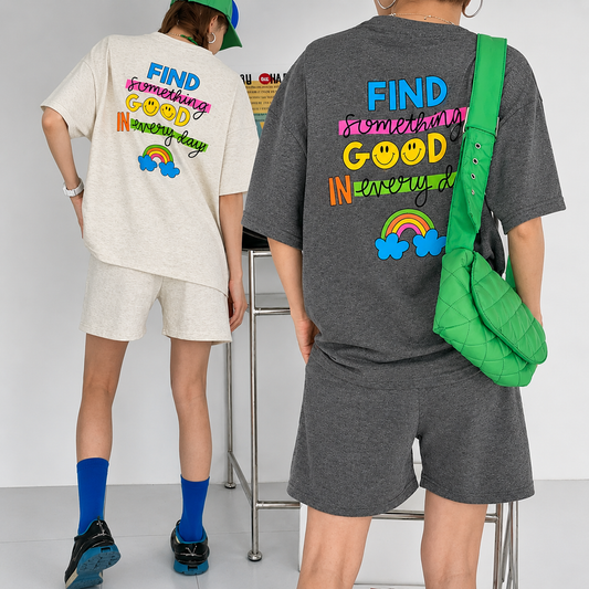 Find Something Good Graphic Cotton Matching Setwear - Women One Size