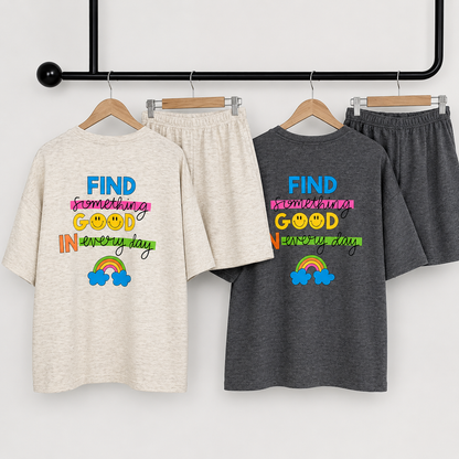 Find Something Good Graphic Cotton Matching Setwear - Women One Size