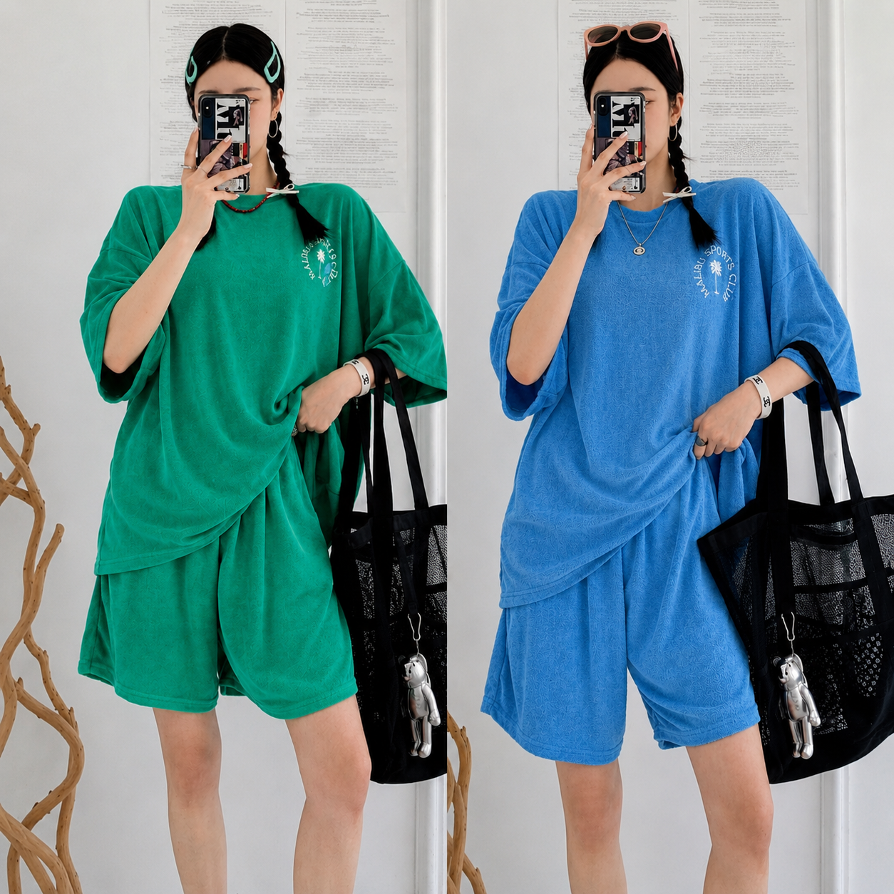 Malibu Sports Club Terry Cloth Matching Setwear - Women One Size