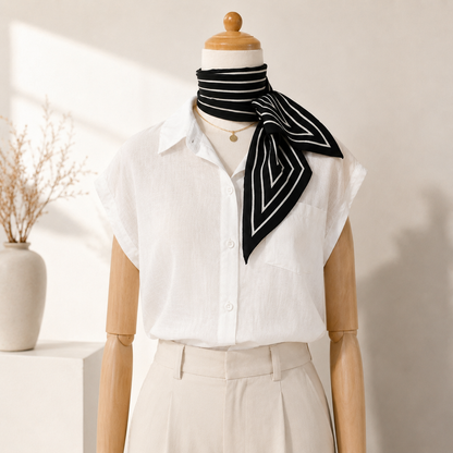 Classic Stripe Silk Twilly Scarf