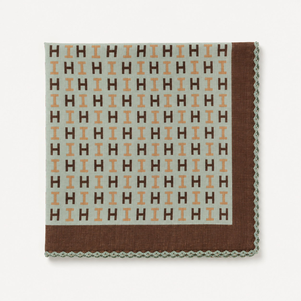 Vintage Monogram Cotton Handkerchief – Soft Square Petit Scarf