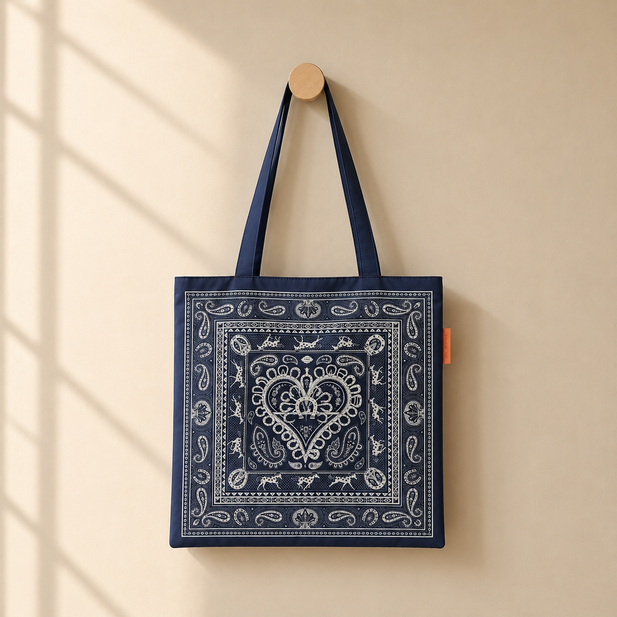 Vintage Equestrian Bandana Scarf Eco Bag