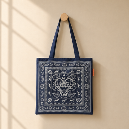 Vintage Equestrian Bandana Scarf Eco Bag