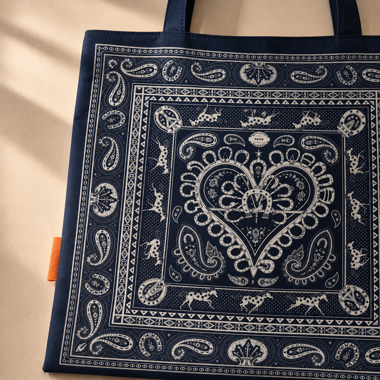 Vintage Equestrian Bandana Scarf Eco Bag