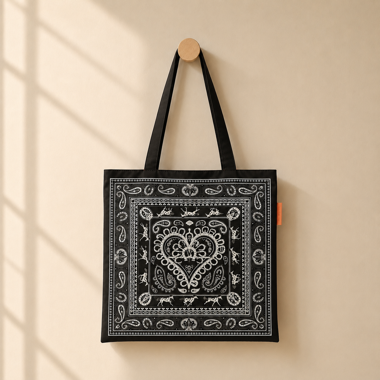 Vintage Equestrian Bandana Scarf Eco Bag