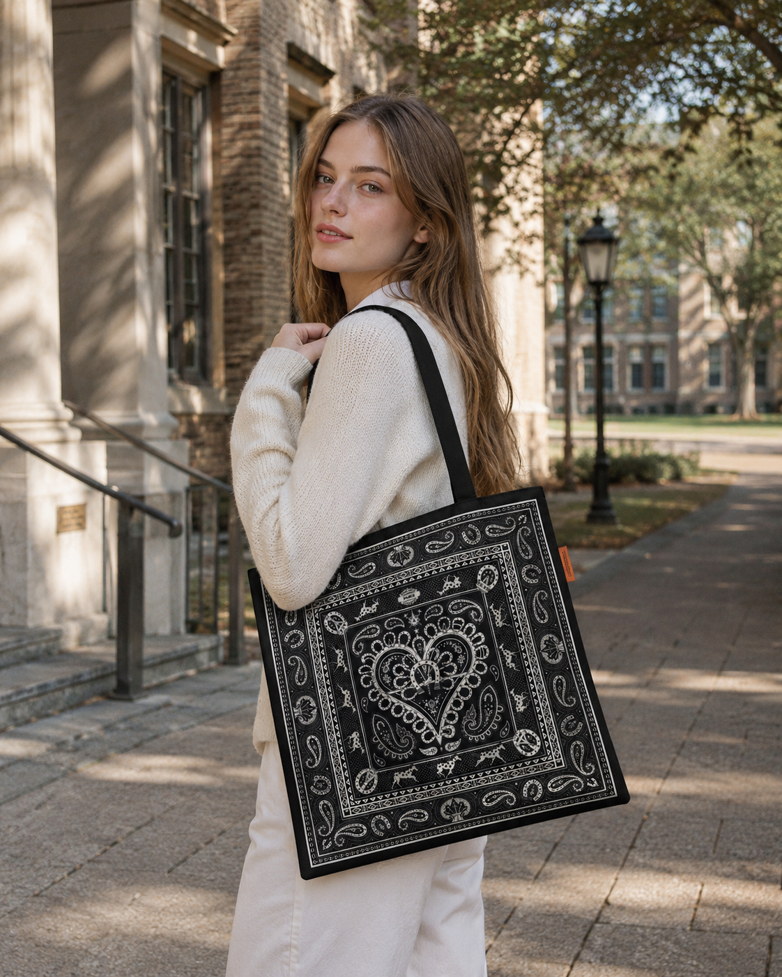 Vintage Equestrian Bandana Scarf Eco Bag