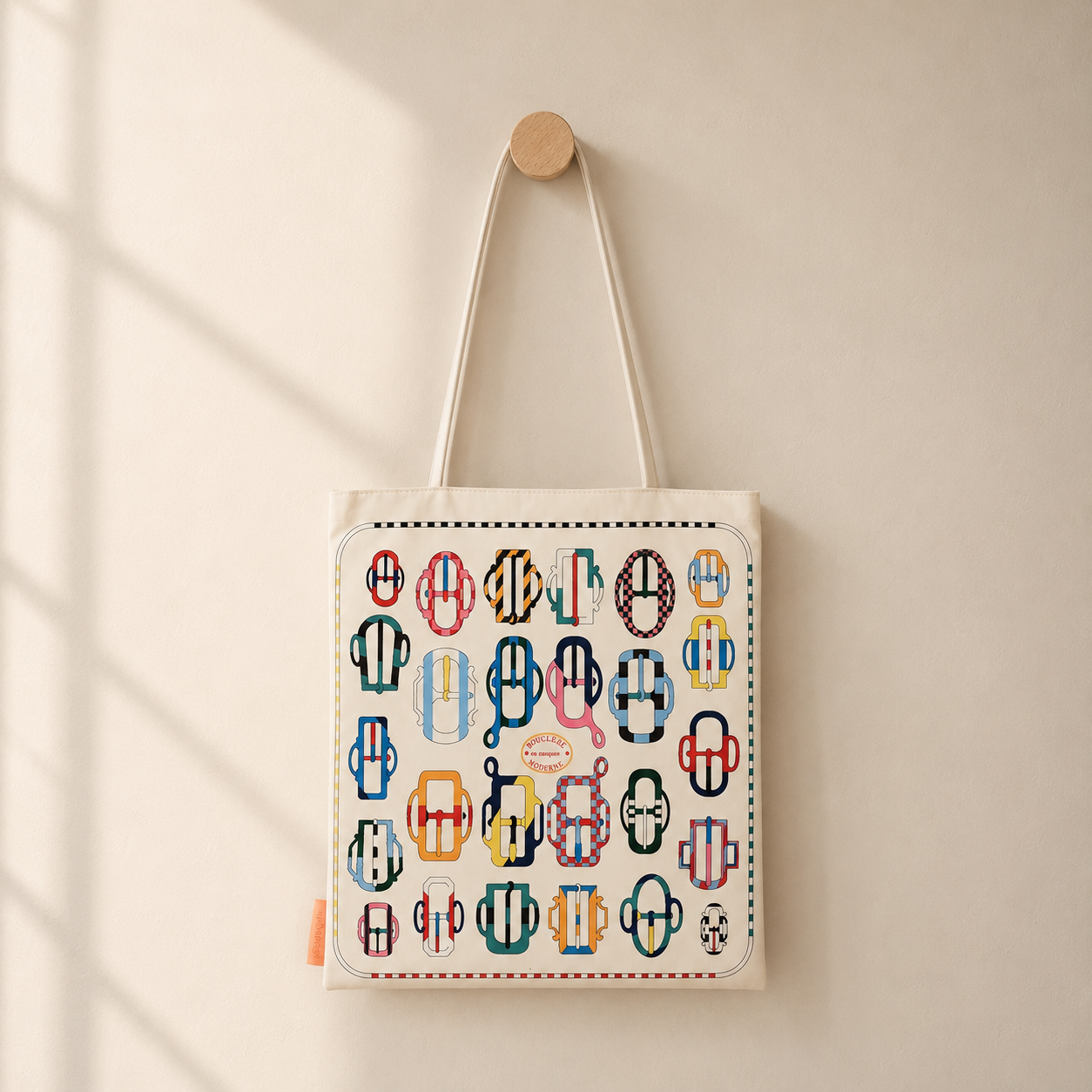 Modern Buckle Print Scarf Eco Bag