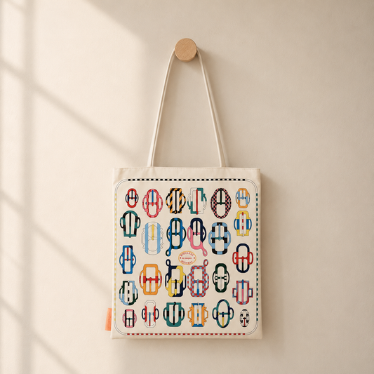 Modern Buckle Print Scarf Eco Bag