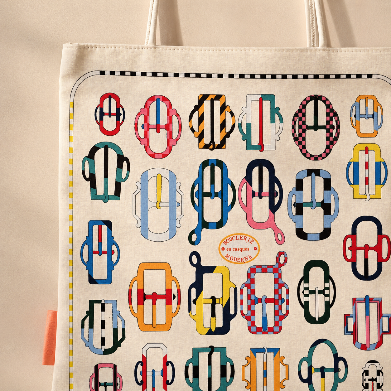 Modern Buckle Print Scarf Eco Bag