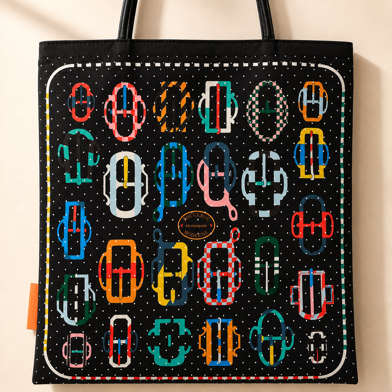 Modern Buckle Print Scarf Eco Bag