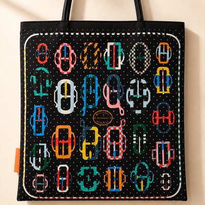 Modern Buckle Print Scarf Eco Bag