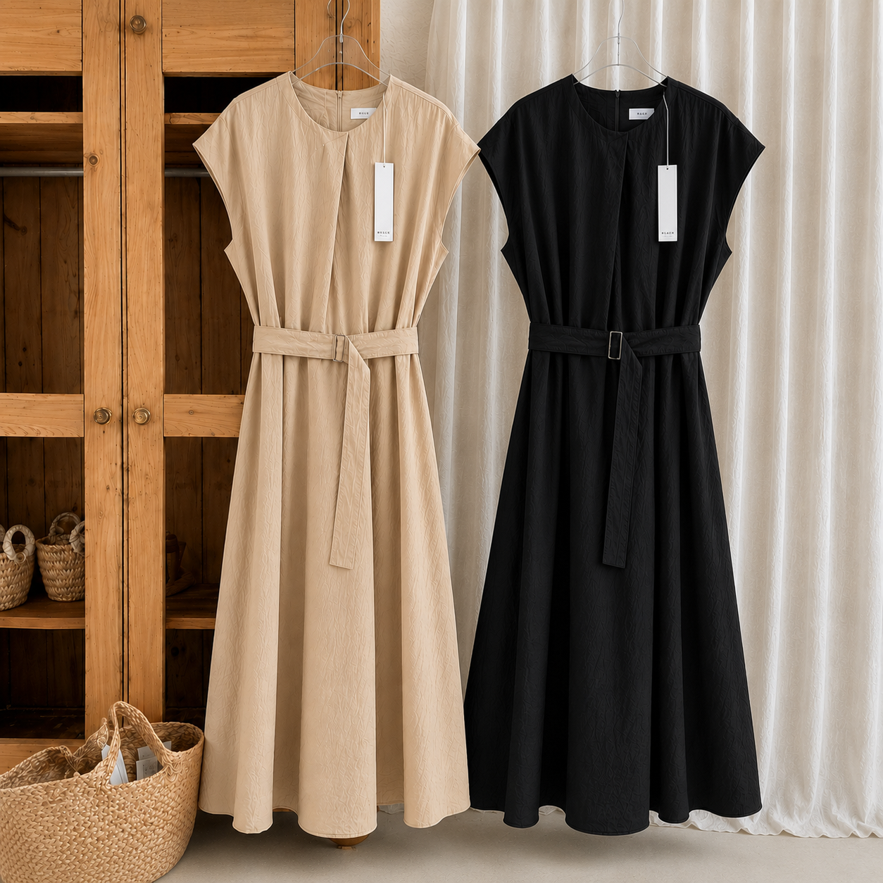 RENE Textured A-Line Midi Dress - Women One Size