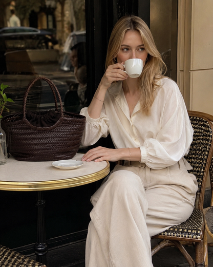 Braided Leather Tote Bag