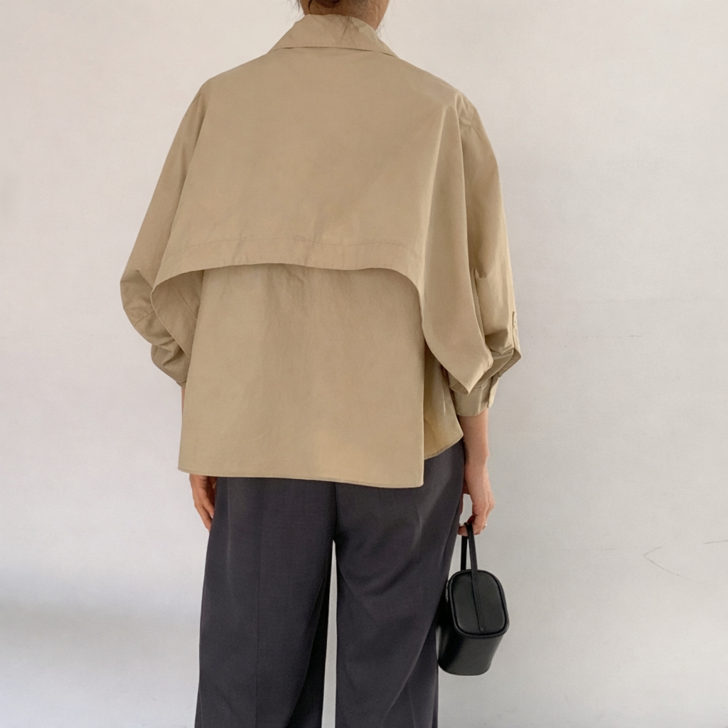 Cape Back  Short Trench Jacket – Women One Size